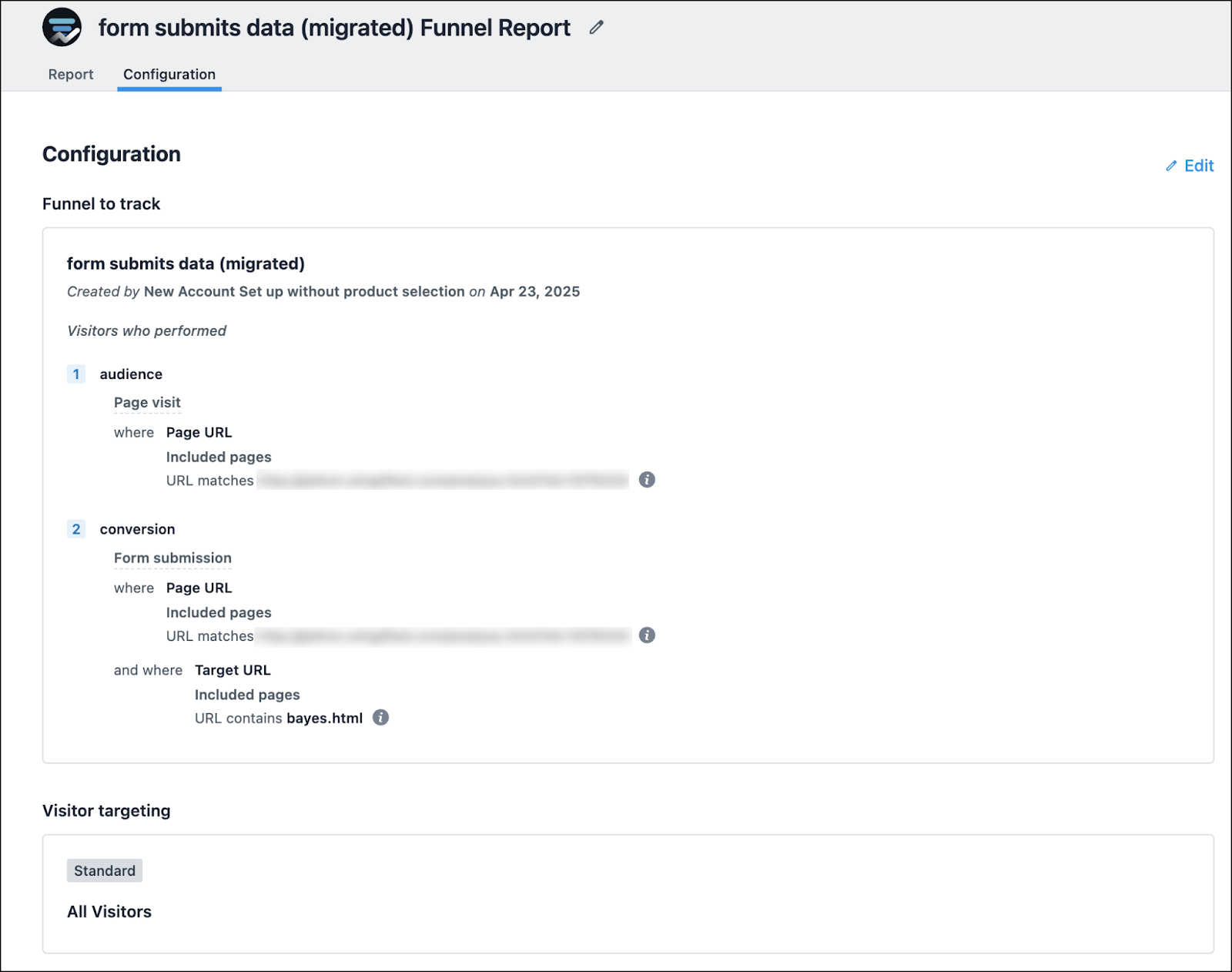 funnel migrated as funnel report blurred data.png